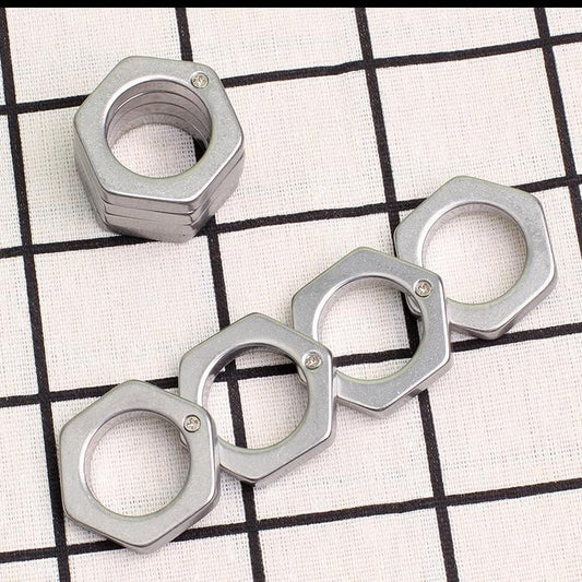 2022 New Hexagon Stone Wash Stainless Steel Folding Knucks